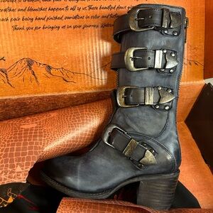 Vintage Blue/Grey Leather Freebird by Steven Notorious size 5 NIB